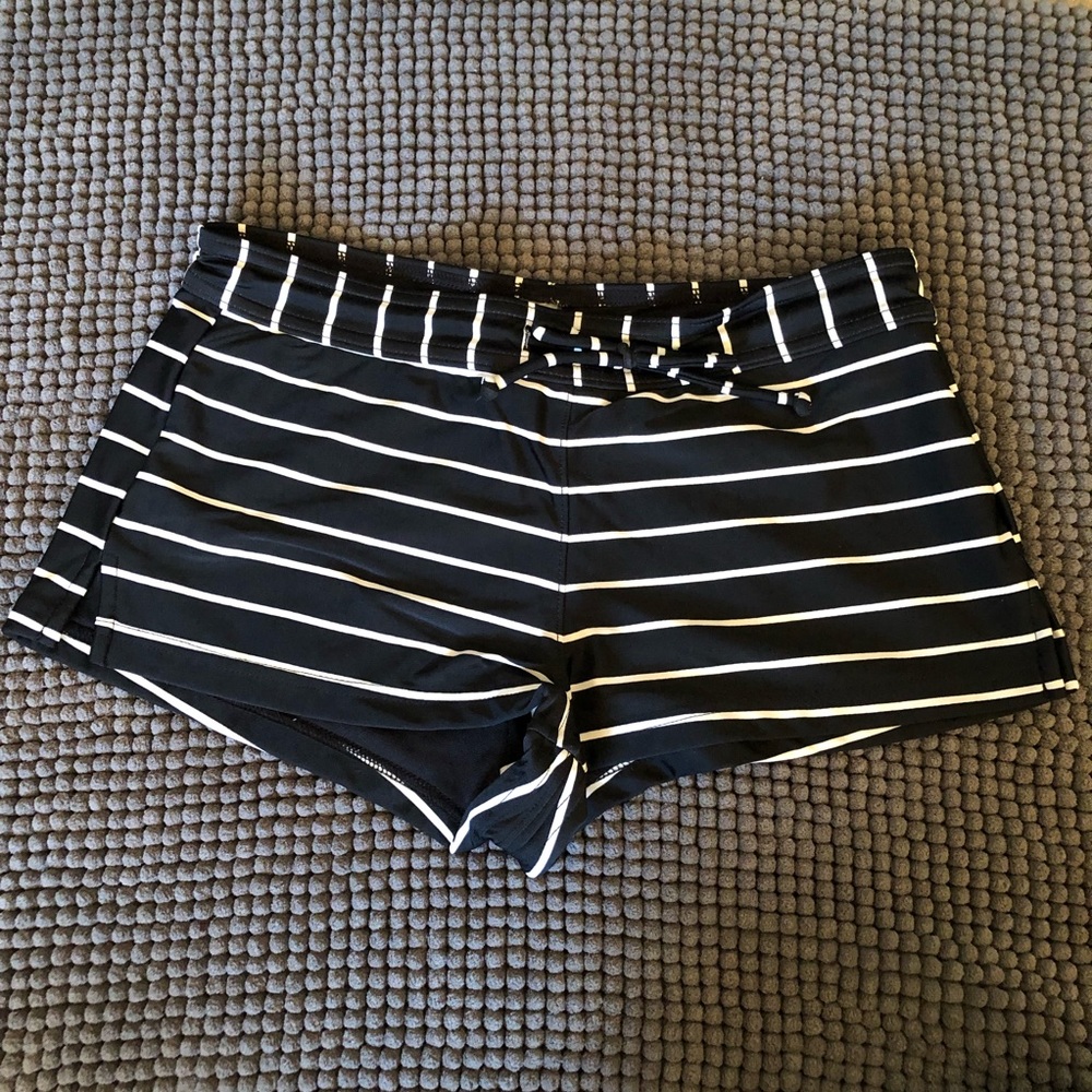 NWT Old Navy Black and White Striped Swim Shorts